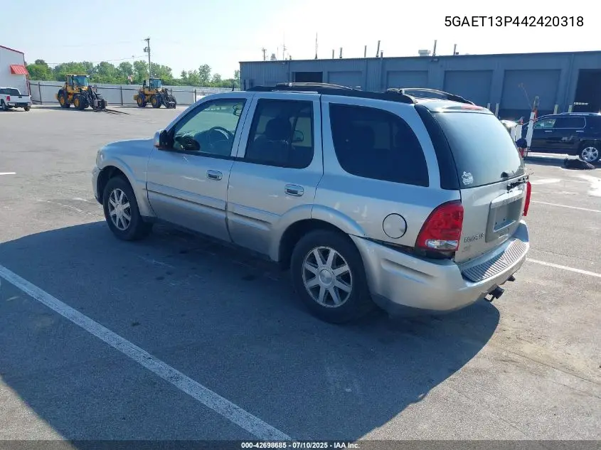 2004 Buick Rainier Cxl Plus VIN: 5GAET13P442420318 Lot: 42698685