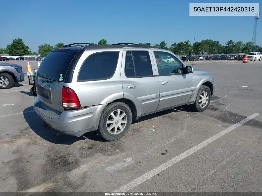 2004 Buick Rainier Cxl Plus VIN: 5GAET13P442420318 Lot: 42698685