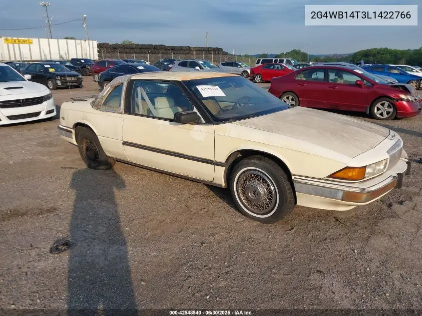 1990 Buick Regal Custom VIN: 2G4WB14T3L1422766 Lot: 42548540