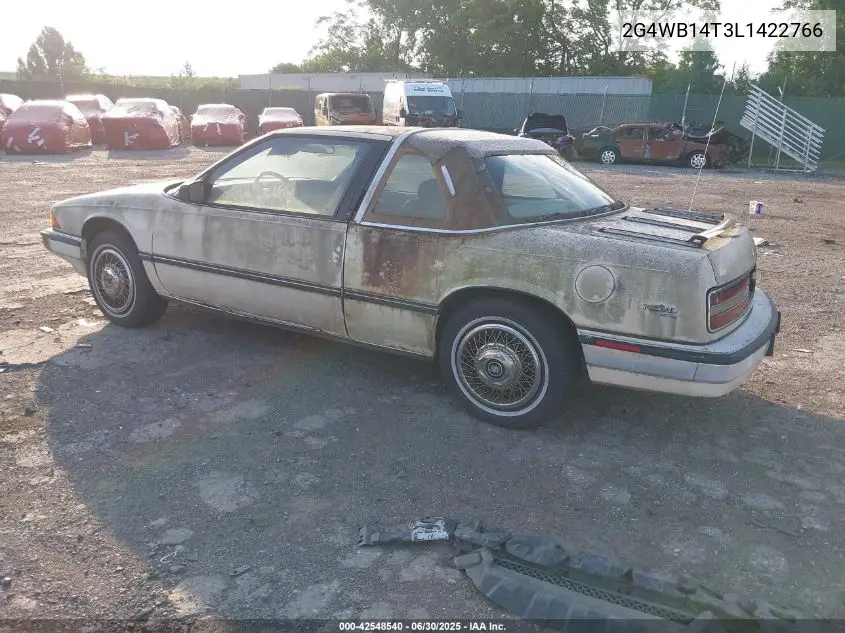 1990 Buick Regal Custom VIN: 2G4WB14T3L1422766 Lot: 42548540
