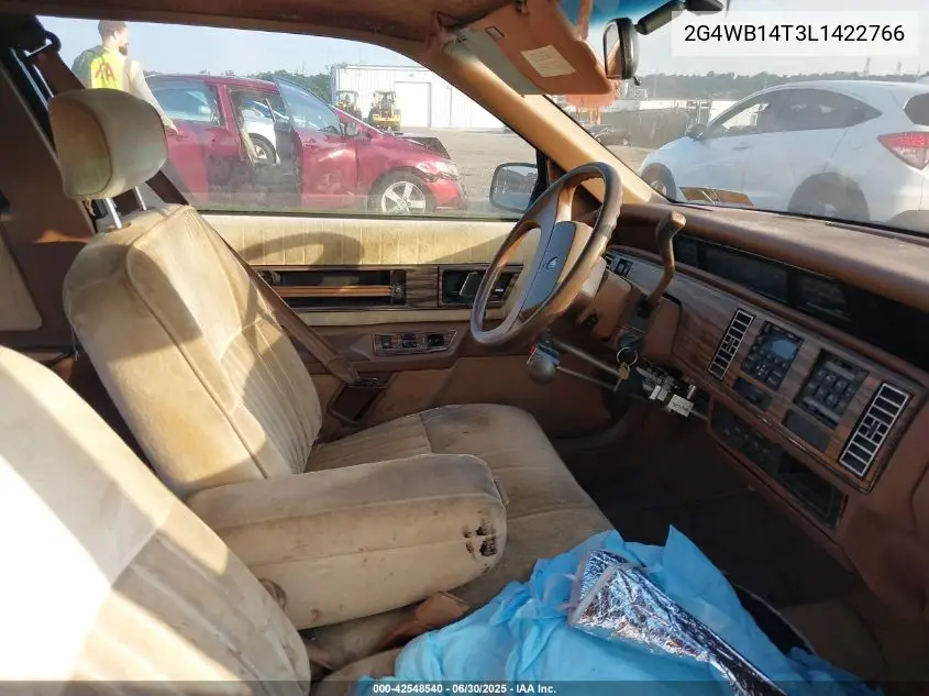 1990 Buick Regal Custom VIN: 2G4WB14T3L1422766 Lot: 42548540