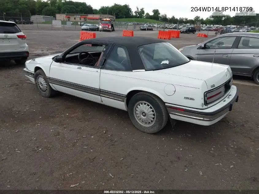 1993 Buick Regal Limited VIN: 2G4WD14L8P1418759 Lot: 42232352