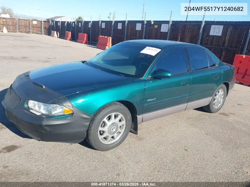 2000 Buick Regal Gs VIN: 2G4WF5517Y1240682 Lot: 41871374