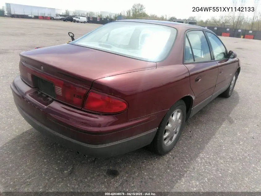 2000 Buick Regal Gs VIN: 2G4WF551XY1142133 Lot: 42036578