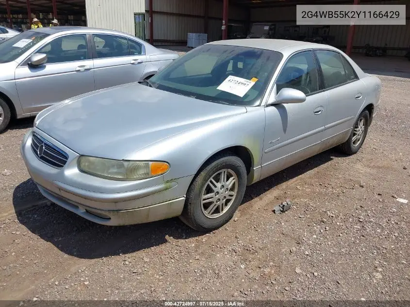 2000 Buick Regal Ls VIN: 2G4WB55K2Y1166429 Lot: 42724997