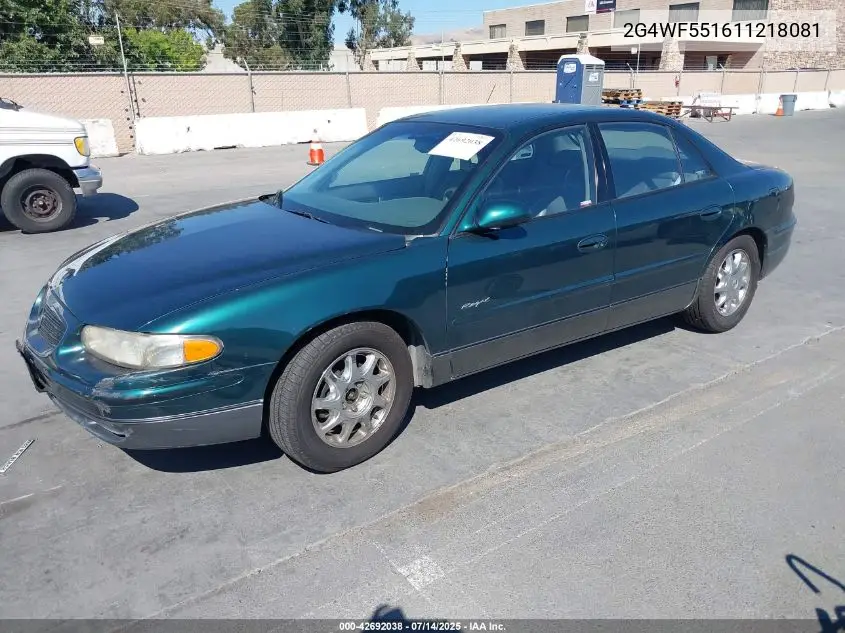 2001 Buick Regal Gs VIN: 2G4WF551611218081 Lot: 42692038