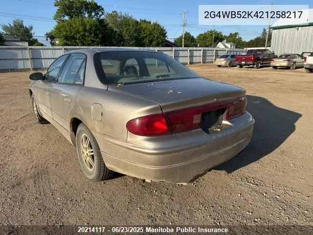 2002 Buick Regal VIN: 2G4WB52K421258217 Lot: 20214117