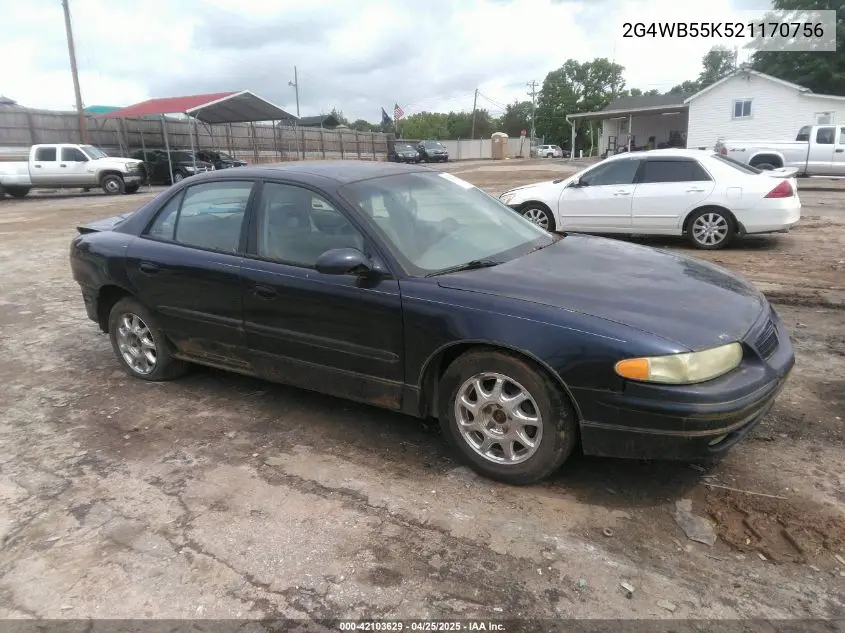 2002 Buick Regal Ls VIN: 2G4WB55K521170756 Lot: 42103629