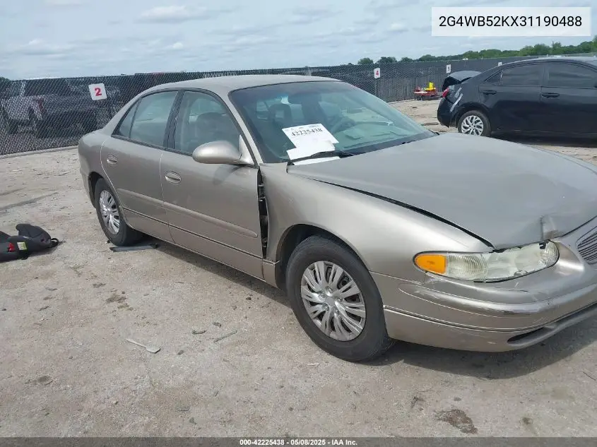 2003 Buick Regal Ls VIN: 2G4WB52KX31190488 Lot: 42225438