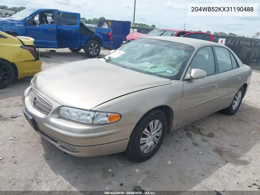 2003 Buick Regal Ls VIN: 2G4WB52KX31190488 Lot: 42225438