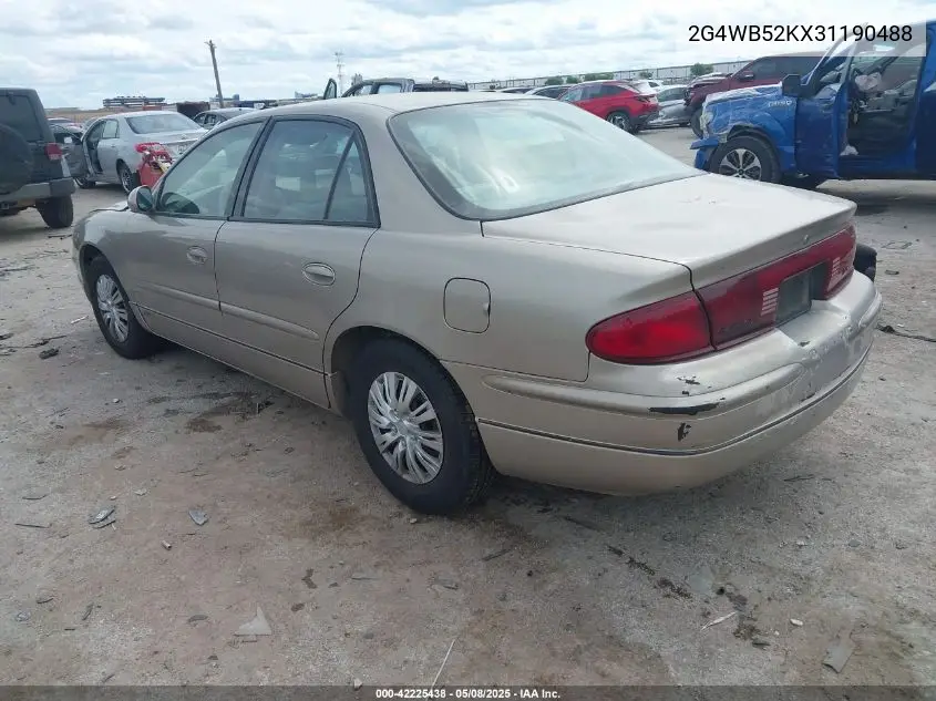 2003 Buick Regal Ls VIN: 2G4WB52KX31190488 Lot: 42225438