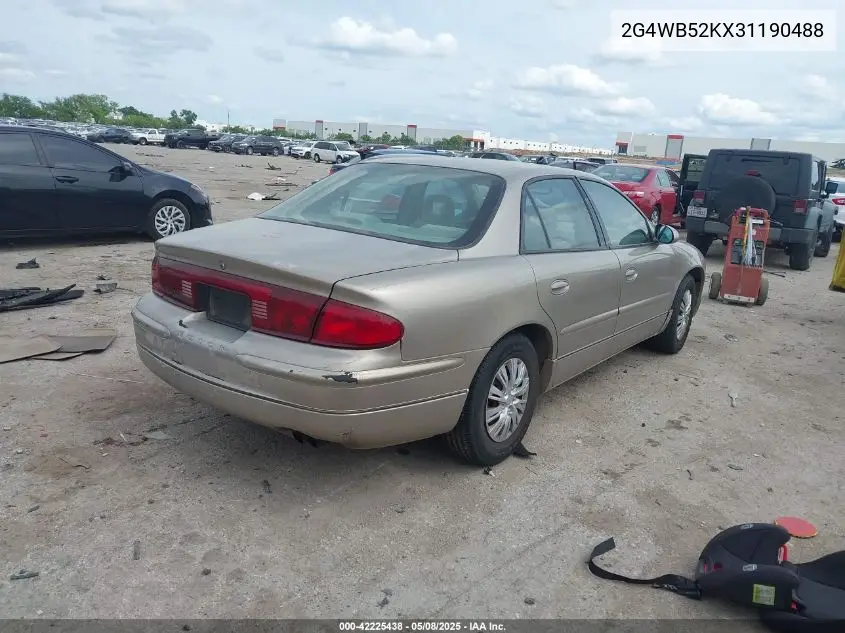 2003 Buick Regal Ls VIN: 2G4WB52KX31190488 Lot: 42225438