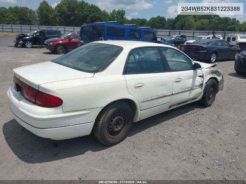 2003 Buick Regal Ls VIN: 2G4WB52K831223388 Lot: 42708104