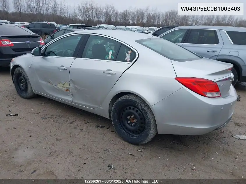 2011 Buick Regal VIN: W04GP5EC0B1003403 Lot: 12266261