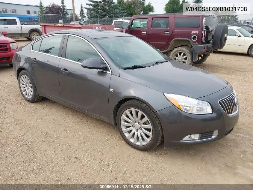 2011 Buick Regal Cxl VIN: W04GS5ECXB1031708 Lot: 30066911