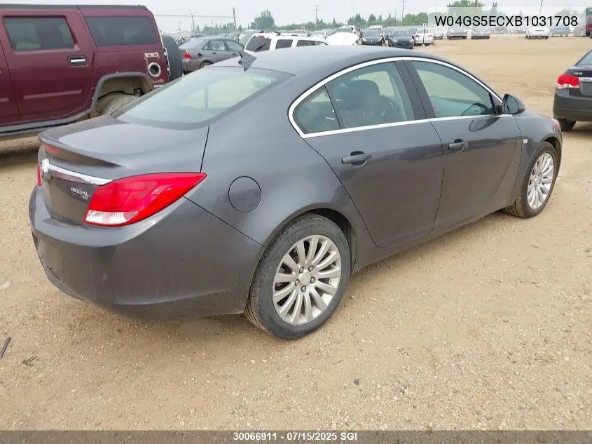 2011 Buick Regal Cxl VIN: W04GS5ECXB1031708 Lot: 30066911