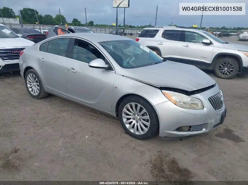 2011 Buick Regal Cxl Russelsheim VIN: W04GR5ECXB1001538 Lot: 42247076