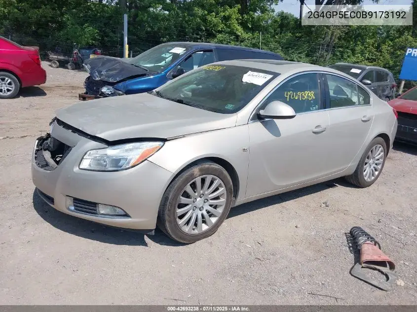 2011 Buick Regal Cxl Oshawa VIN: 2G4GP5EC0B9173192 Lot: 42693238