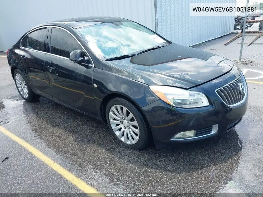 2011 Buick Regal Cxl Turbo Russelsheim VIN: W04GW5EV6B1051881 Lot: 42704477