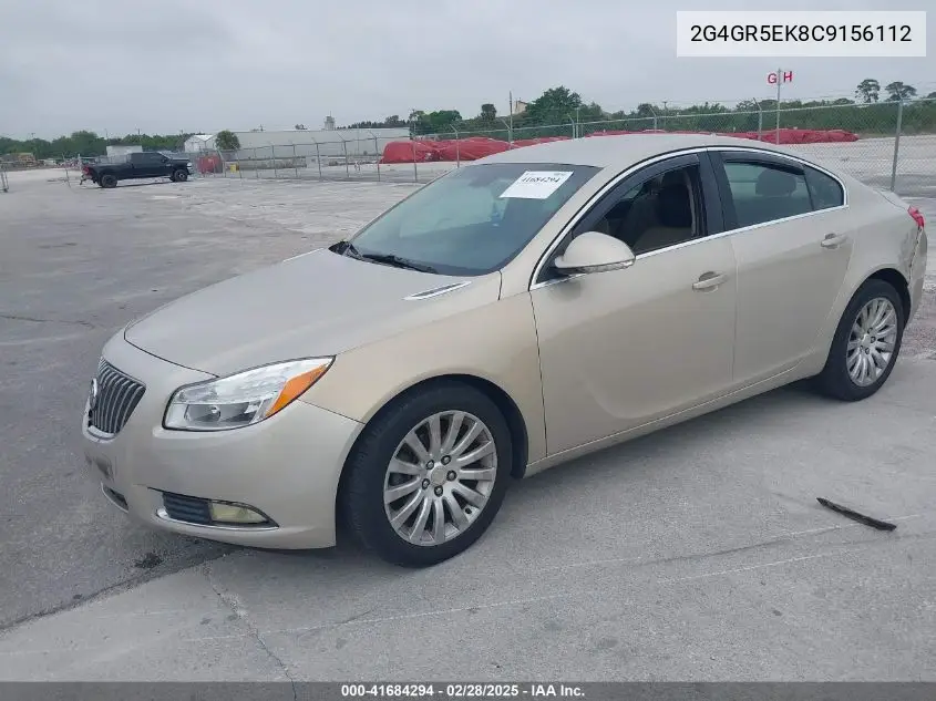 2012 Buick Regal VIN: 2G4GR5EK8C9156112 Lot: 41684294