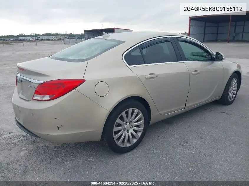 2012 Buick Regal VIN: 2G4GR5EK8C9156112 Lot: 41684294