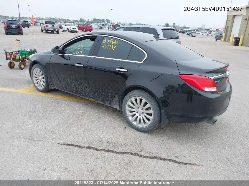2013 Buick Regal Turbo VIN: 2G4GT5EV4D9151437 Lot: 20215823
