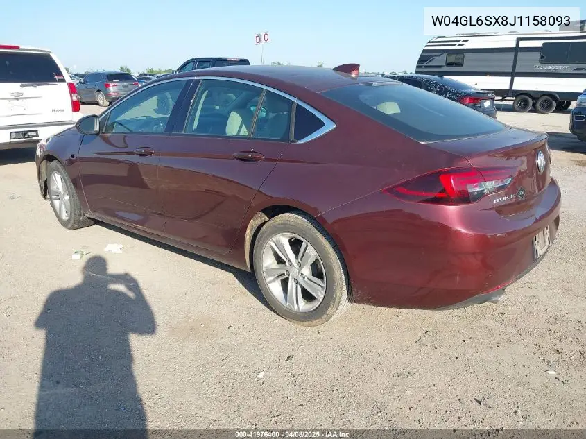 2018 Buick Regal Sportback Preferred VIN: W04GL6SX8J1158093 Lot: 41976400