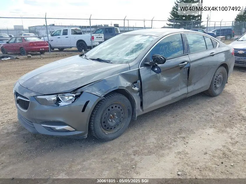 2019 Buick Regal Preferred Ii VIN: W04GM6SX4K1007492 Lot: 30061805