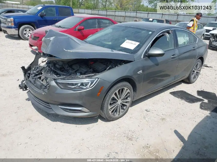 2019 Buick Regal Sportback Fwd Preferred VIN: W04GL6SX0K1031243 Lot: 42138640