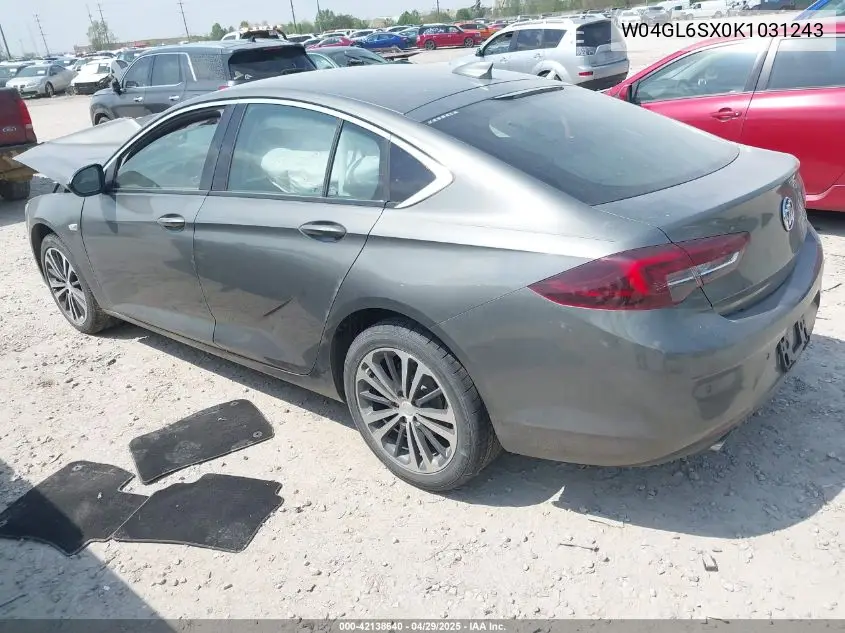 2019 Buick Regal Sportback Fwd Preferred VIN: W04GL6SX0K1031243 Lot: 42138640