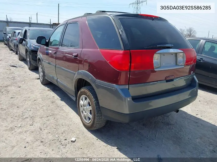 2002 Buick Rendezvous Cx Luxury/Cx Security/Cx Value/Cx Versatility VIN: 3G5DA03E92S586285 Lot: 12295996