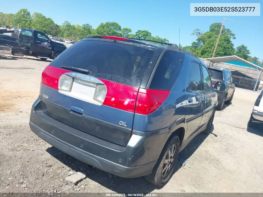 2002 Buick Rendezvous Cxl VIN: 3G5DB03E52S523777 Lot: 42058576