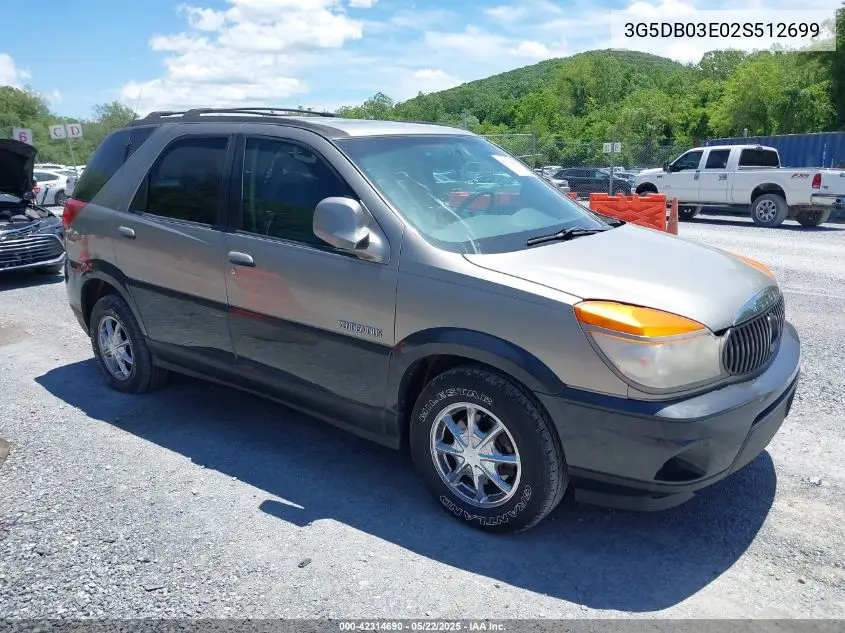 2002 Buick Rendezvous Cxl VIN: 3G5DB03E02S512699 Lot: 42314690