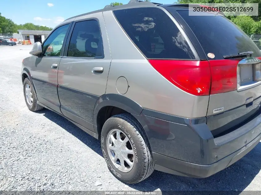 2002 Buick Rendezvous Cxl VIN: 3G5DB03E02S512699 Lot: 42314690