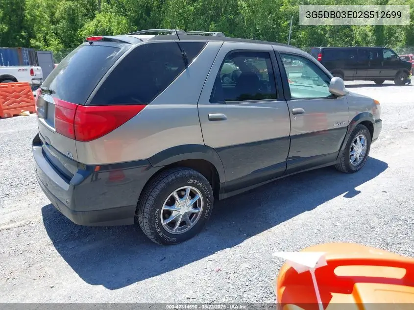 2002 Buick Rendezvous Cxl VIN: 3G5DB03E02S512699 Lot: 42314690