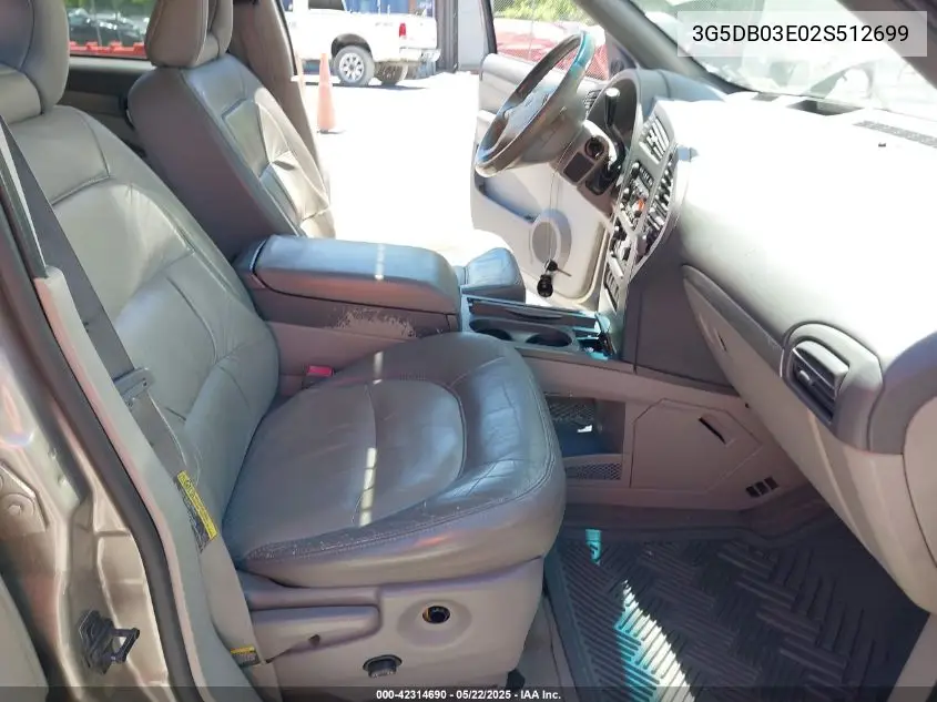 2002 Buick Rendezvous Cxl VIN: 3G5DB03E02S512699 Lot: 42314690
