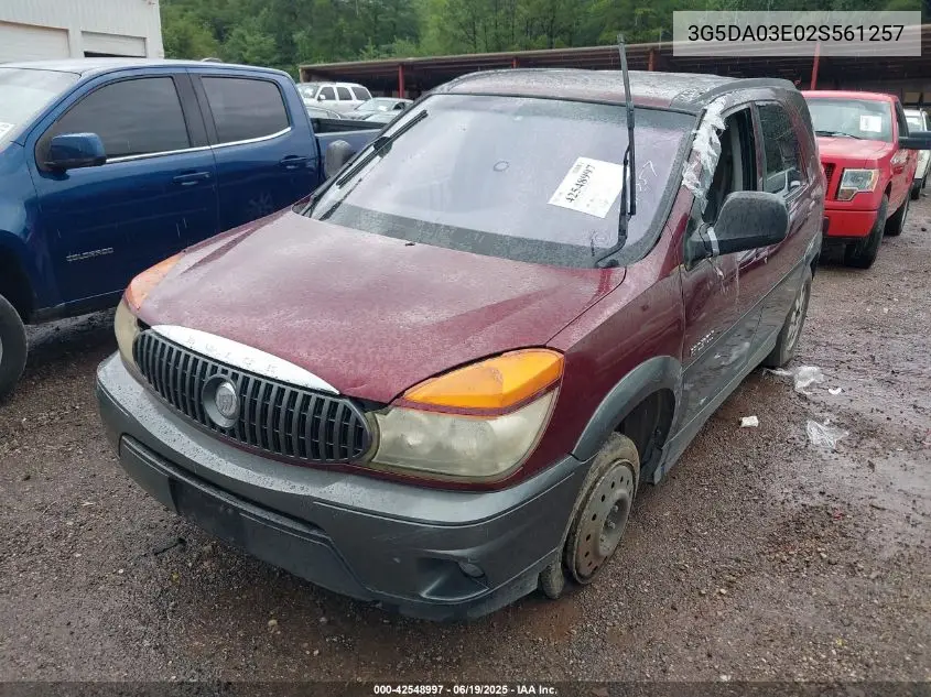 2002 Buick Rendezvous Cx VIN: 3G5DA03E02S561257 Lot: 42548997