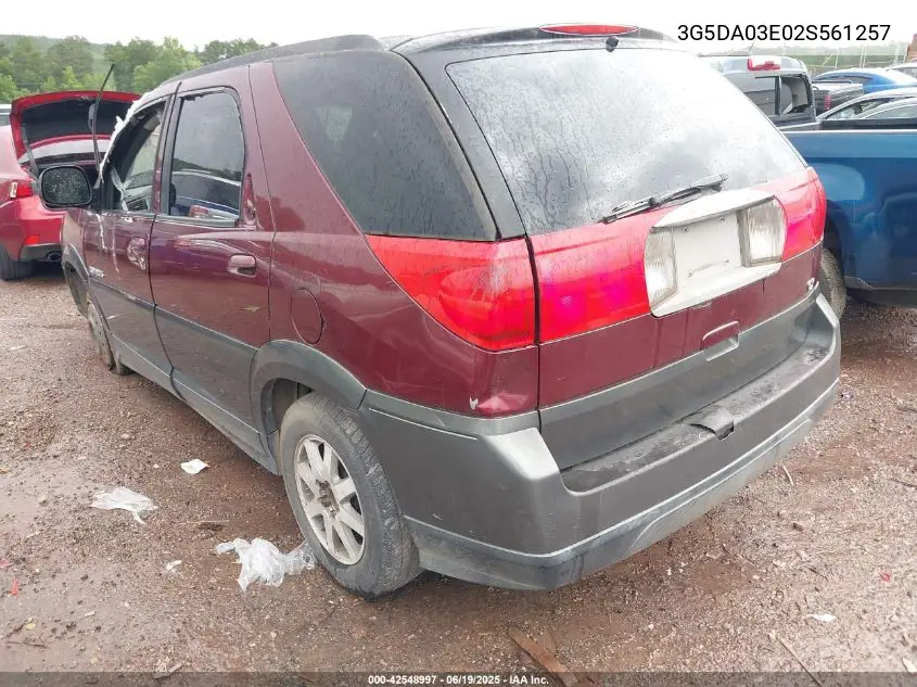 2002 Buick Rendezvous Cx VIN: 3G5DA03E02S561257 Lot: 42548997