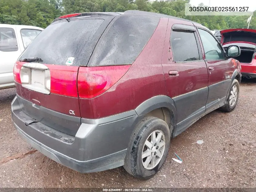 2002 Buick Rendezvous Cx VIN: 3G5DA03E02S561257 Lot: 42548997