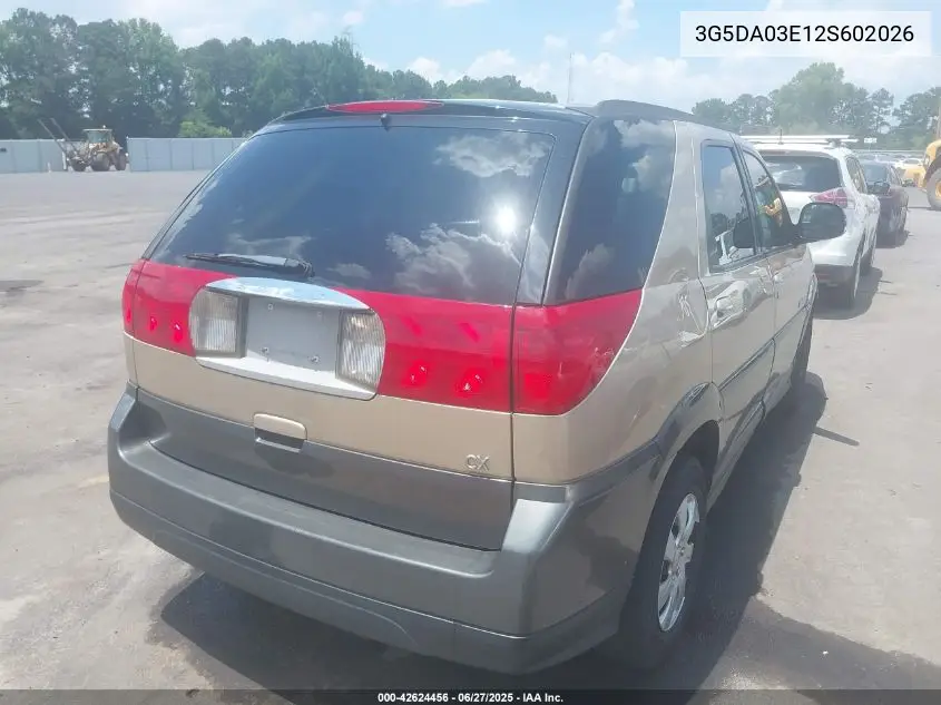 2002 Buick Rendezvous Cx VIN: 3G5DA03E12S602026 Lot: 42624456