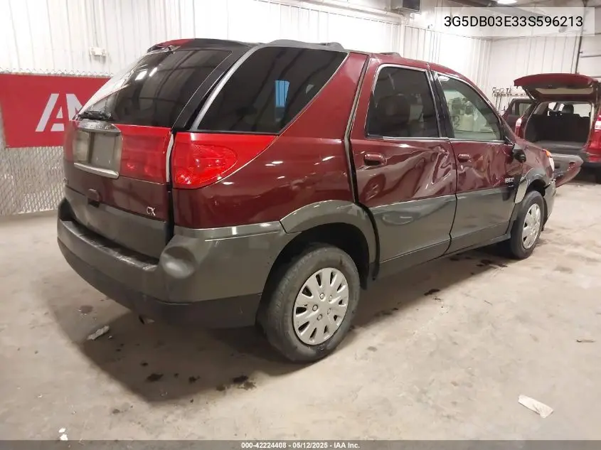 2003 Buick Rendezvous Cx VIN: 3G5DB03E33S596213 Lot: 42224408