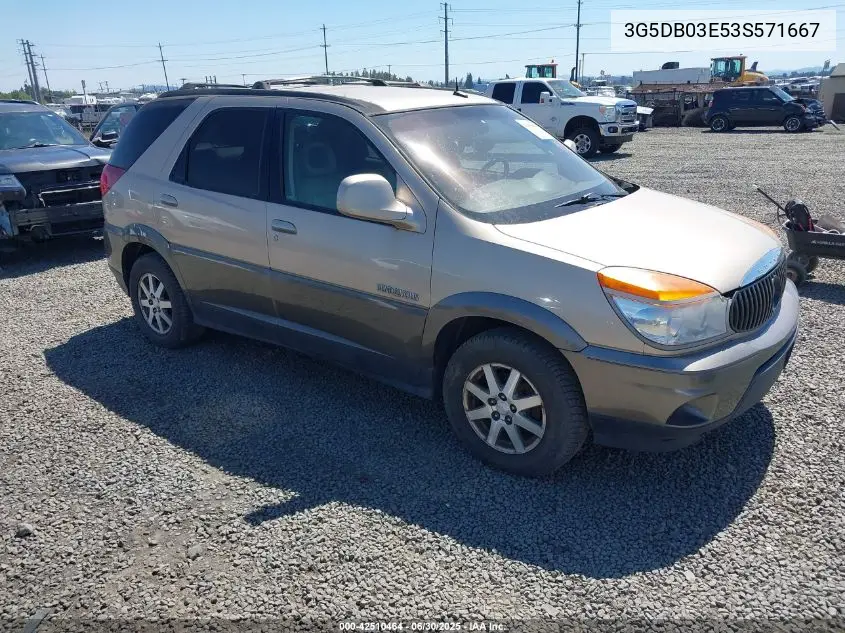 2003 Buick Rendezvous Cxl VIN: 3G5DB03E53S571667 Lot: 42510464