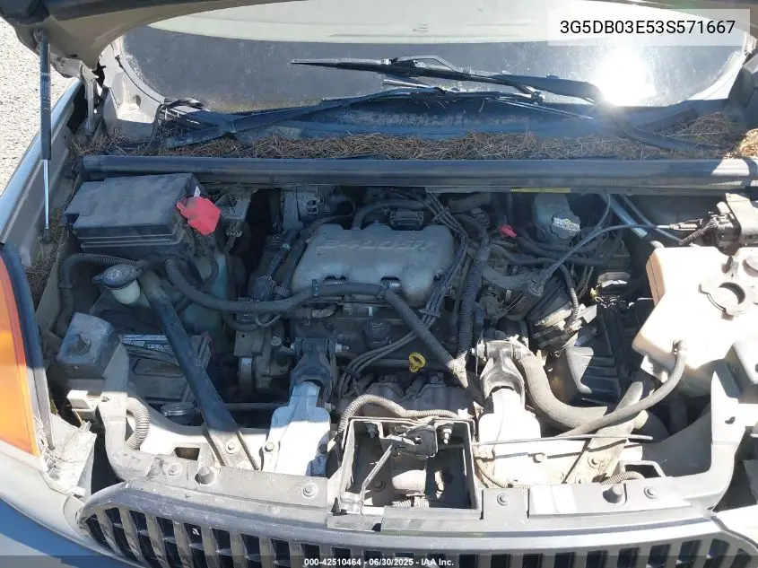 2003 Buick Rendezvous Cxl VIN: 3G5DB03E53S571667 Lot: 42510464