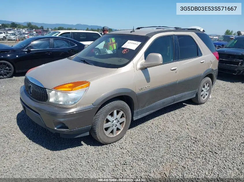 2003 Buick Rendezvous Cxl VIN: 3G5DB03E53S571667 Lot: 42510464