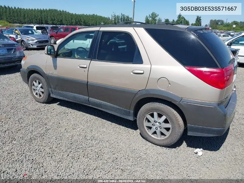 2003 Buick Rendezvous Cxl VIN: 3G5DB03E53S571667 Lot: 42510464