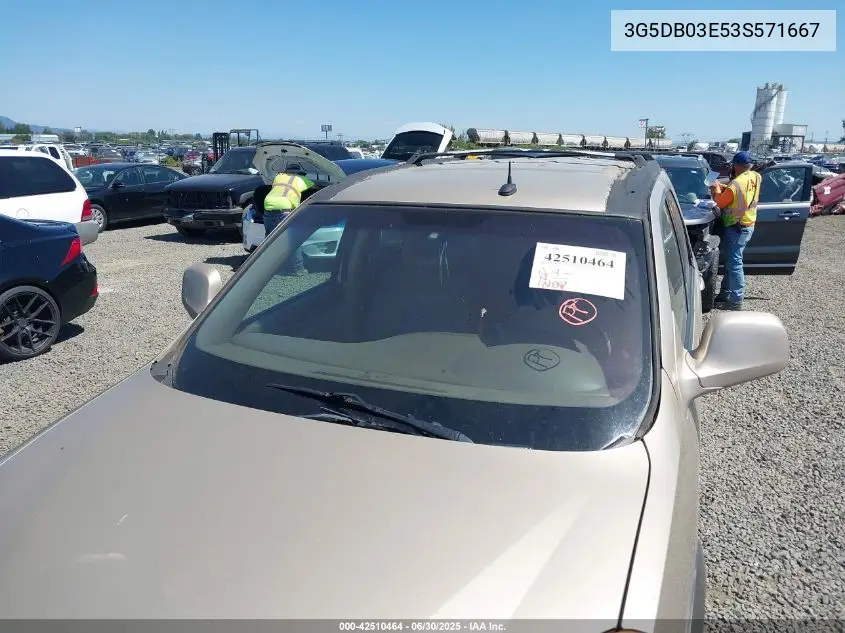 2003 Buick Rendezvous Cxl VIN: 3G5DB03E53S571667 Lot: 42510464