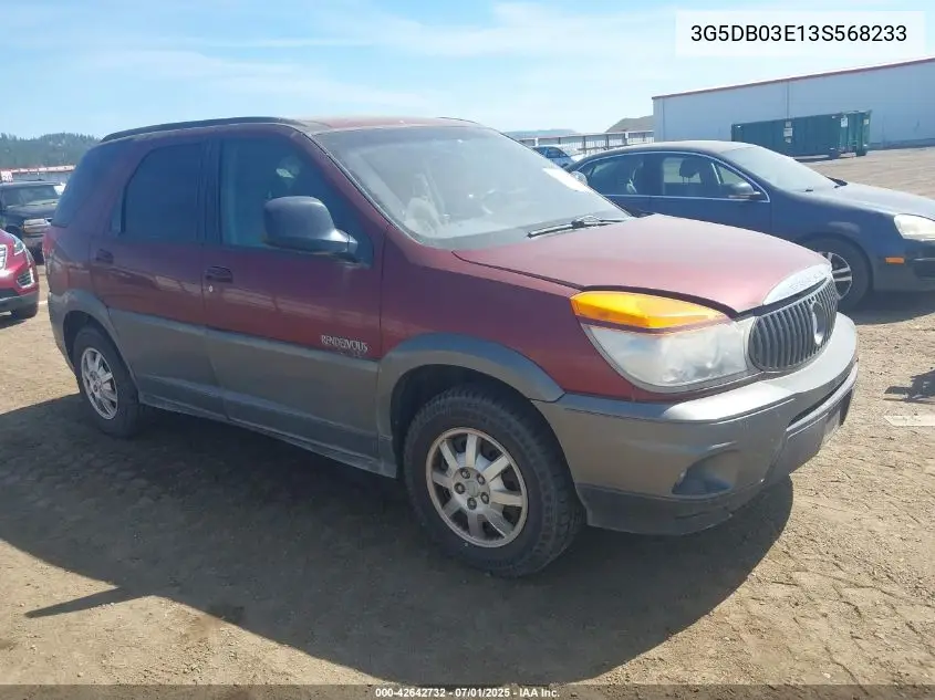 2003 Buick Rendezvous Cx VIN: 3G5DB03E13S568233 Lot: 42642732