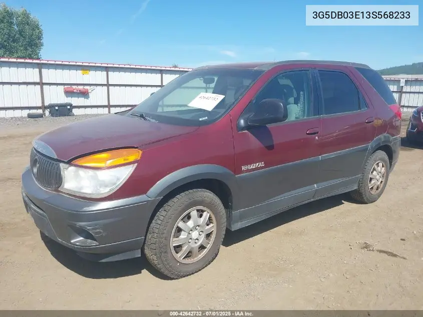 2003 Buick Rendezvous Cx VIN: 3G5DB03E13S568233 Lot: 42642732