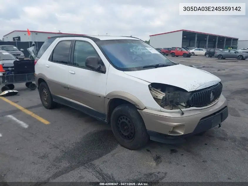 2004 Buick Rendezvous Cx VIN: 3G5DA03E24S559142 Lot: 42006347