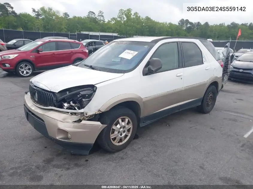 2004 Buick Rendezvous Cx VIN: 3G5DA03E24S559142 Lot: 42006347